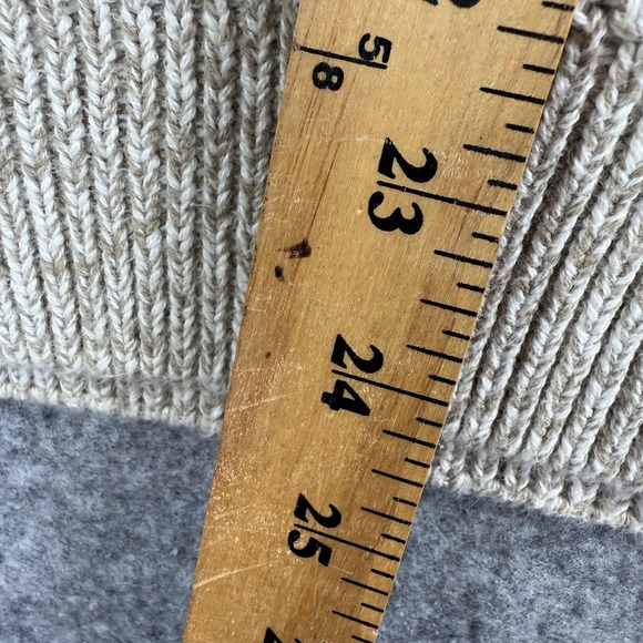 Vtg‎ Great Plains Fisherman Sweater Mens Large Beige Button Pullover Knit 90s - Picture 4 of 6